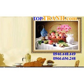 Tranh gắn đá hoa quả